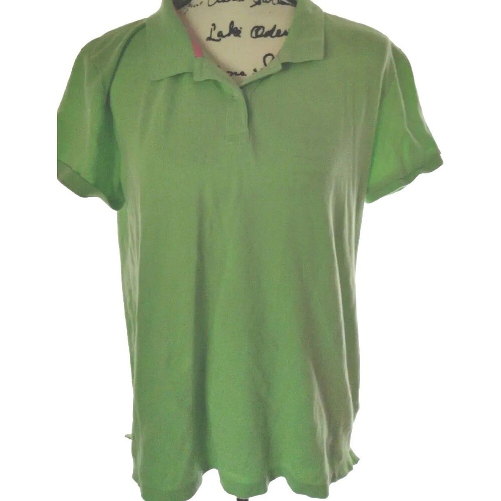 DKNYC Women's Polo Top Small/Medium Lime Green